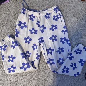 Purple flower sweatpants from Pacsun